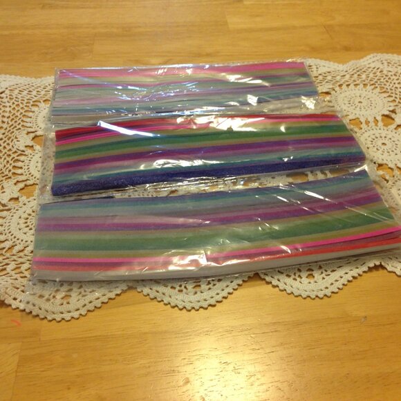 origami / quilling paper strips bundle, glitter colors - Picture 1 of 8